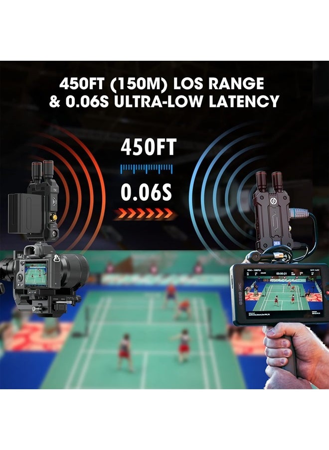 Hollyland Mars 4K Wireless Video Transmitter 5G SDI HDMI Transmitter, 450FT Los Range 66ms Latency, 4 App Monitoring 3 Scene Modes, Compatible with Mars M1 Wireless Monitor (Single Transmitter- 1 Pcs)