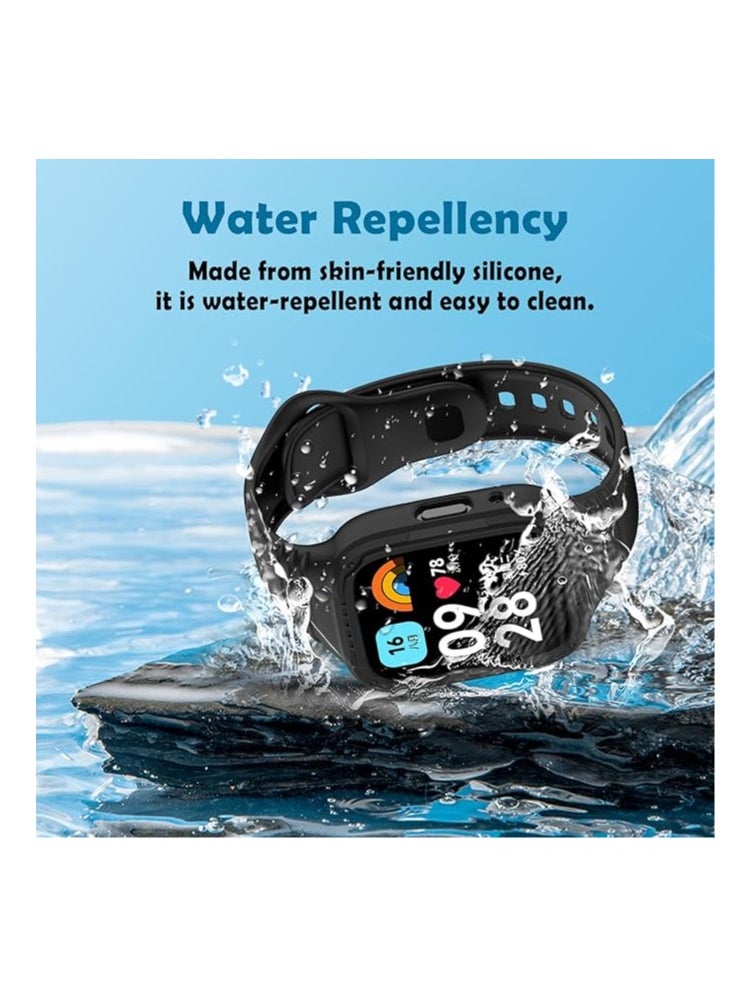 Generic - Watch Band with Case, Silicone Replacement Strap and Silicone Protective Case and Wrist Straps Compatible with Redmi Watch 3 lite Smart Watch - Image 1