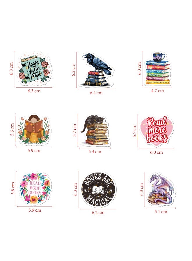 50 قطعة من ملصقات كتب القراءة اللامعة ثلاثية الأبعاد، اقتباسات ملهمة، ملصقات كتب لمحبي الكتب والمجلات وأجهزة الكمبيوتر المحمولة ومحبي سكرابوكينغ - Image 5