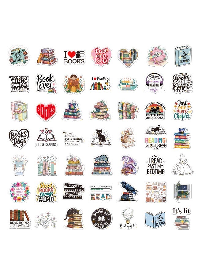 50 قطعة من ملصقات كتب القراءة اللامعة ثلاثية الأبعاد، اقتباسات ملهمة، ملصقات كتب لمحبي الكتب والمجلات وأجهزة الكمبيوتر المحمولة ومحبي سكرابوكينغ - Image 2