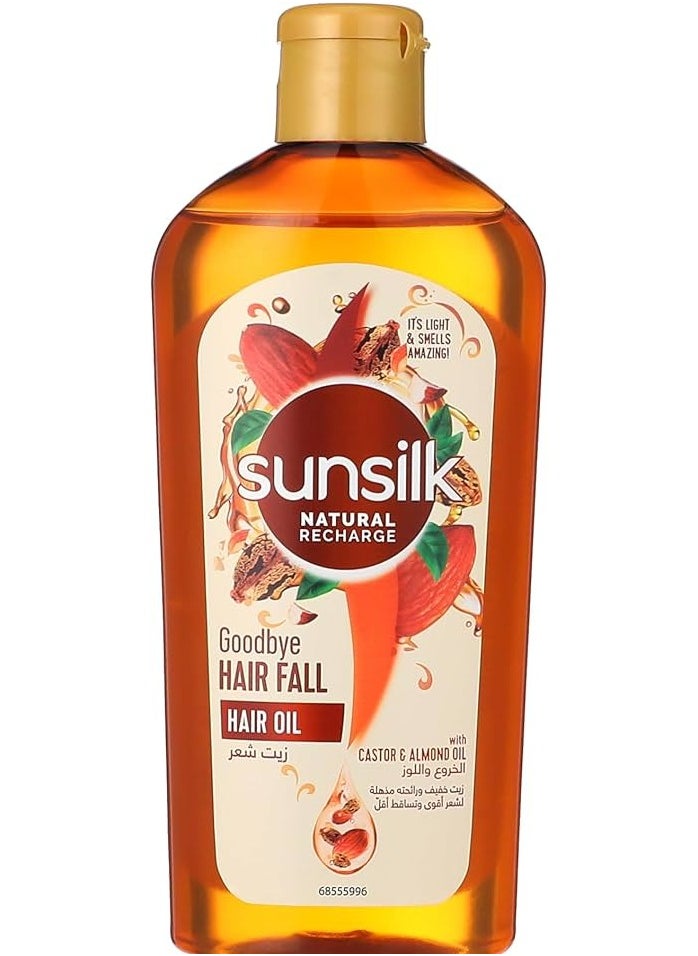Sunsilk - Sunsilk Natural Recharge Hair Oil With Almond And Castor Oil For Goodbye Hair fall 250 ML - Image 1