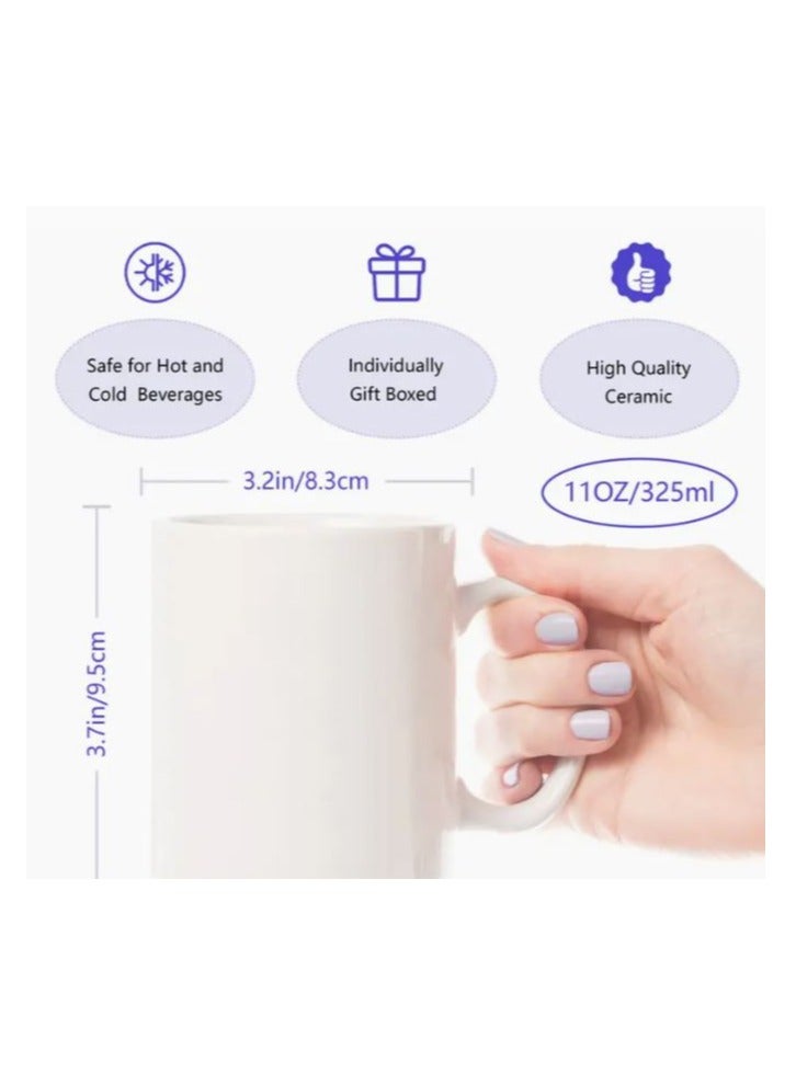 RYN 11oz Ceramic Tea Mug - Cozy Arabic-Inspired Design with Quote, Perfect Gift for Tea Enthusiasts, Unique Cold Weather Drinkware WHITE - Image 2