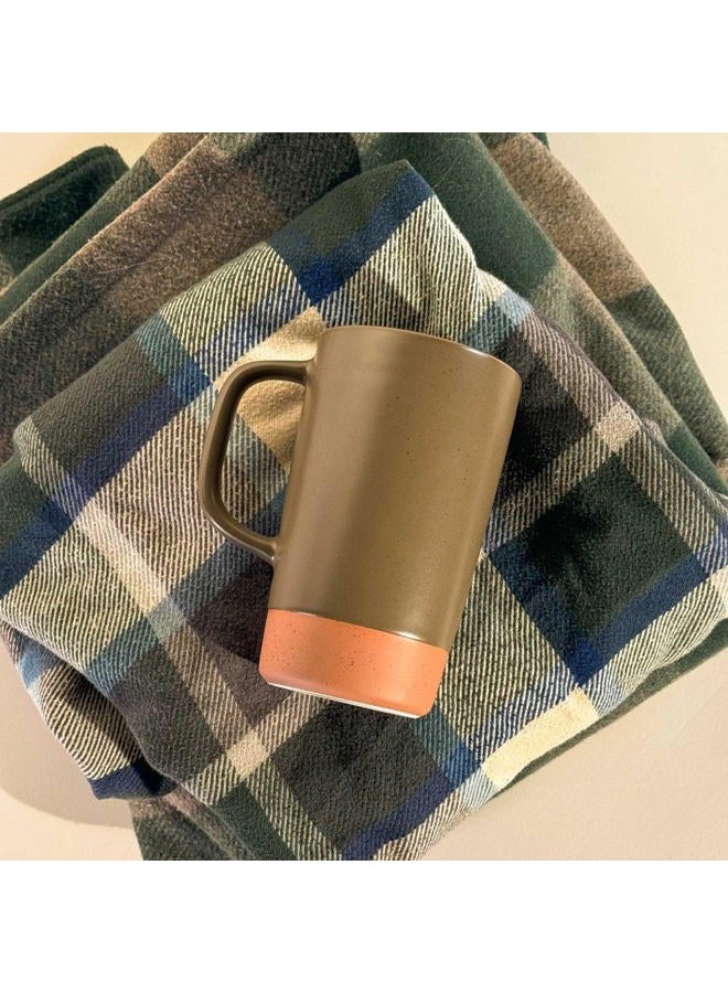 Mora Ceramics Large Tea Mug with Loose Leaf Infuser and Ceramic Lid, 18 oz, Portable, Microwave and Dishwasher Safe, Tall Coffee Cup - Rustic Matte Ceramic Glaze, Modern Herbal Tea Strainer, Olive - Image 5