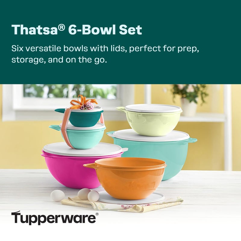 Tupperware Thatsa Bowl Collection 6 Bowl Food Storage Container Set in Fauna, Dishwasher Safe and BPA Free (6 Bowls, 6 lids) - Image 2