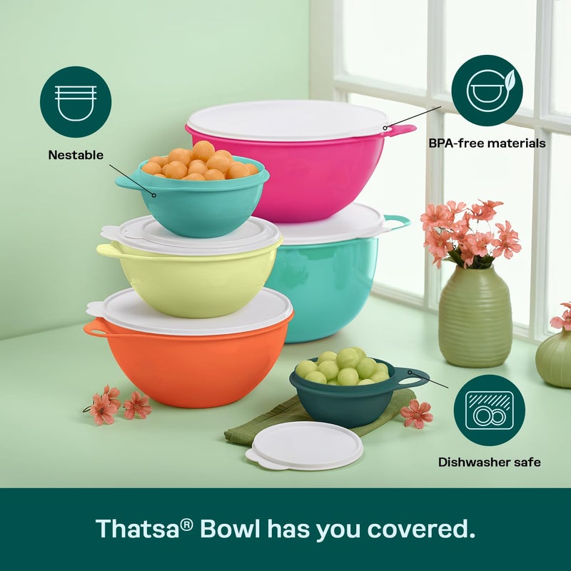 Tupperware Thatsa Bowl Collection 6 Bowl Food Storage Container Set in Fauna, Dishwasher Safe and BPA Free (6 Bowls, 6 lids) - Image 4