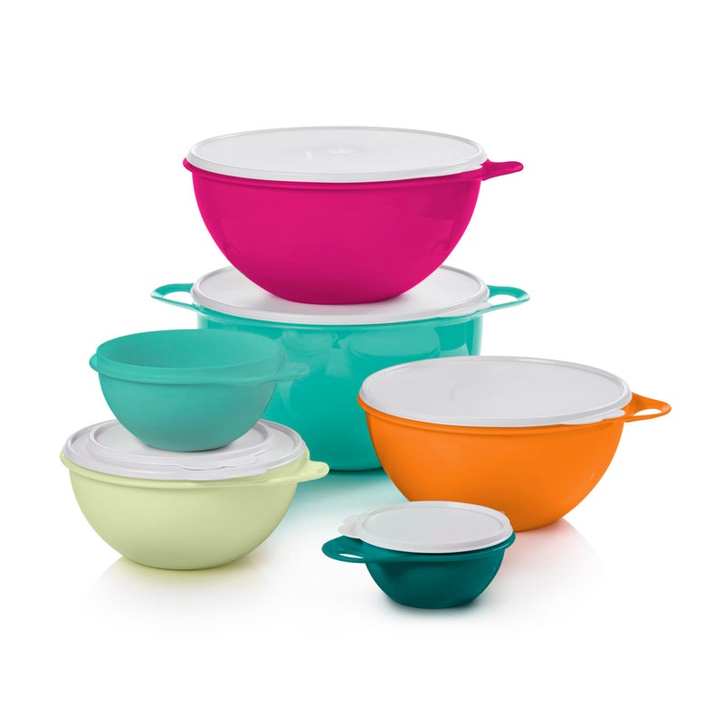 Tupperware Thatsa Bowl Collection 6 Bowl Food Storage Container Set in Fauna, Dishwasher Safe and BPA Free (6 Bowls, 6 lids) - Image 1