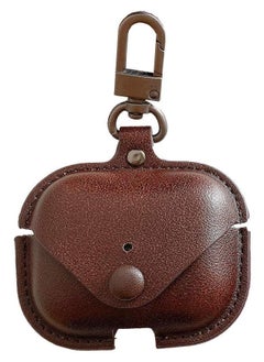 Compatible Airpods Pro Leather Case Genuine Leather Vintage Portable Shockproof Protective Cover With Loss Prevention Clip For Airpods 3 For Airpods Pro 2019 Wireless Charging Case Coffee