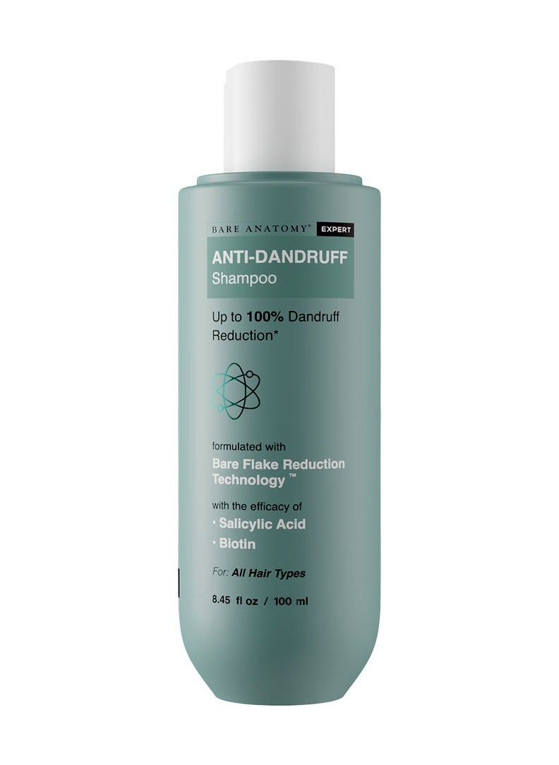 BARE ANATOMY Bare Anatomy Anti Dandruff Shampoo | Reduces Up to 100% Dandruff and Strengthens Hair | Derma Approved Shampoo with Salicylic Acid & Biotin | Shampoo For All Hair types | For Women And Men | 100ml  - Image 1