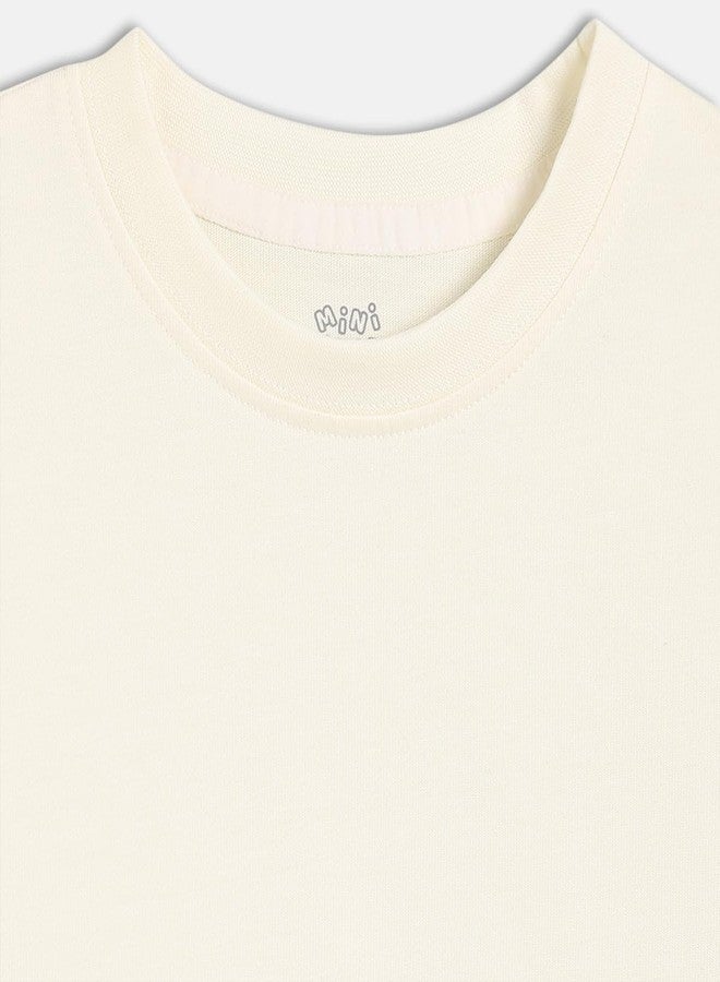 miniklub Cotton Half Sleeves Striped Dungaree Set,Pack of 2,Cream & Blue(18-24M) - Image 5