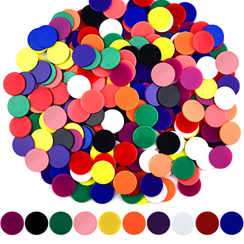 Coopay 200 Pieces 10 Colors 115 inch Plastic Learning Counters Disks Bingo Chip Counting Discs Markers for Math Practice and Poker Chips Game Tokens - Image 5