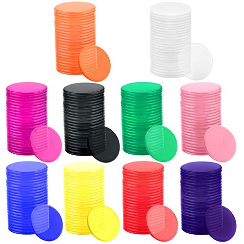 Coopay 200 Pieces 10 Colors 115 inch Plastic Learning Counters Disks Bingo Chip Counting Discs Markers for Math Practice and Poker Chips Game Tokens - Image 1