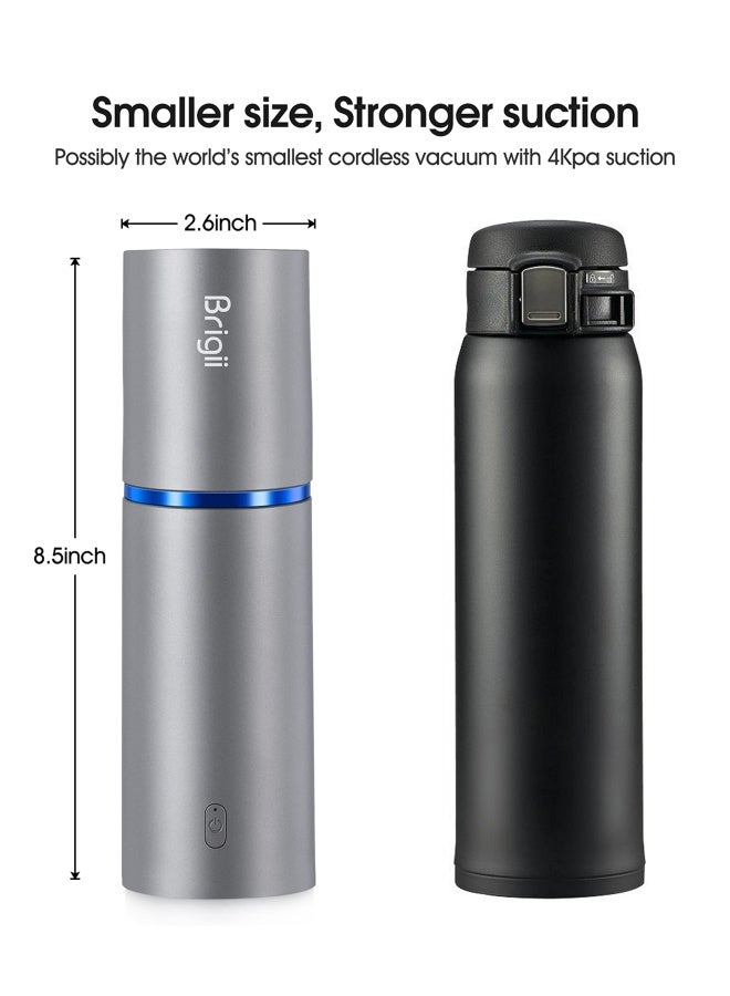 Brigii مكنسة كهربائية محمولة صغيرة بدون سلك، 3 في 1 - مكنسة سيارة وم blower هواء ومضخة يدوية، منظف محمول قابل لإعادة الشحن لداخل السيارة، المساحات الصغيرة، الشقوق - Y120 برو - Image 4