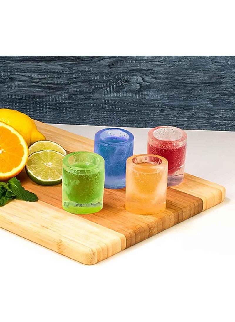 Gurme Chef - Shot Glass 4-Piece Ice Tray, Silicone, Red - Image 1