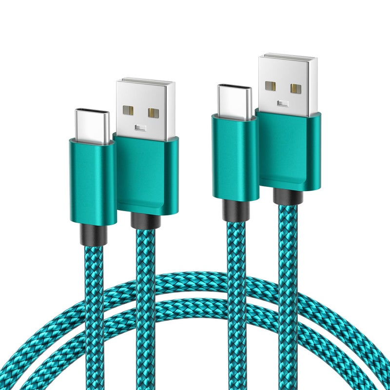 Basesailor for iPhone 17 16 Pro Max Charger Cord,USB to USB C Cable,Type C Charging Power Cord for Apple 17e 15 iPad 10 Air 4 5,Samsung Galaxy S26 S25 S24 S23,Green,2Pack 6.6FT(2M) - Image 1