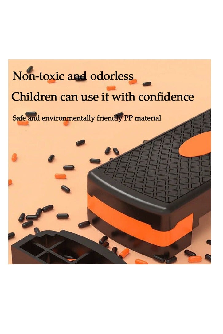 Generic Fitness Step Board, Adjustable Aerobic Exercise Step Board for Home Use, Rhythmic Yoga Personal Training Step Board, Fitness Equipment, Stackable Fitness Step Board, Yoga Step Board, Balance Step Board, Home Fitness Equipment, Yoga Accessories ,Black Orange  - Image 5