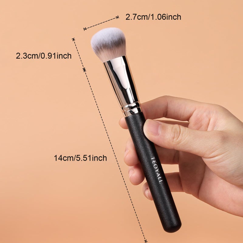 TEOYALL Domed Cheek Brush, Medium Precision Brush Head with Dense Synthetic Bristles for Contour Bronzer Blush with Loose Powder Cream - Image 5