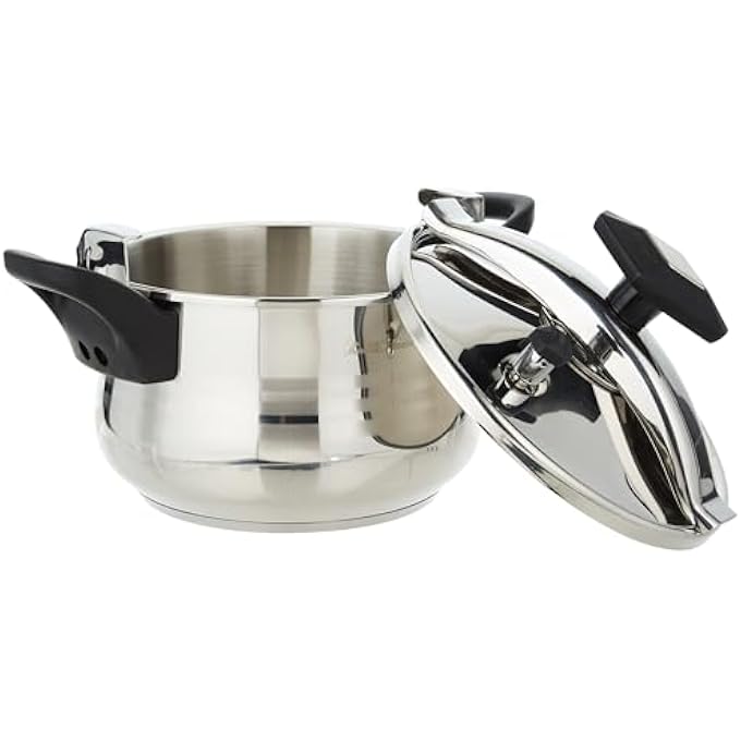DESSINI Stainless Steel Pressure Cooker SilverBlack 9L - Image 3