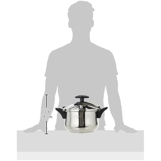 DESSINI Stainless Steel Pressure Cooker SilverBlack 9L - Image 5