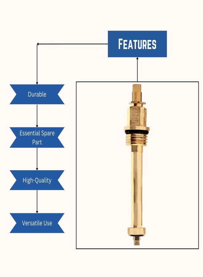 New Ware Tap Spindle Replacement Disc Tap Inner Cartridge for Jaguar Continental Type Models, Faucet Valve for Hot and Cold Bathroom Kitchen (Spindle C/S/C 2/3 inch) - Image 5
