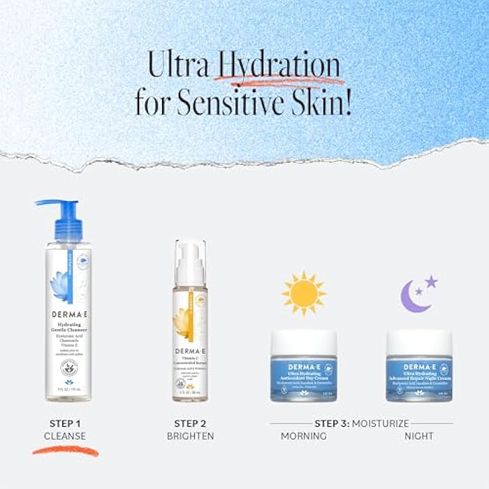 derma-e Derma E Hydrating Gentle Cleanser with Hyaluronic Acid – Moisturizing Facial Cleanser Tones, Moisturizes & Improves Skin Texture – Gently Exfoliating Face Wash, 6 fl oz - Image 5