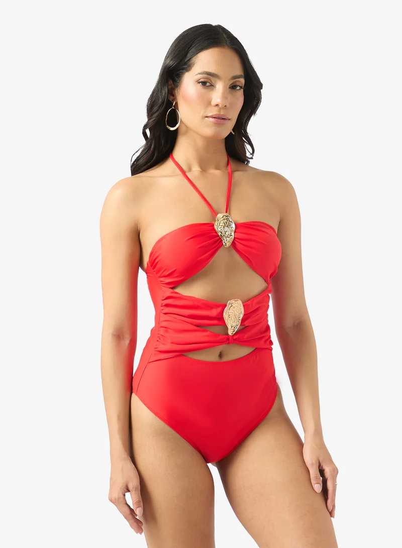 Soleira  Halter Neck Swimsuit With Sarong for Women | Best Price UAE