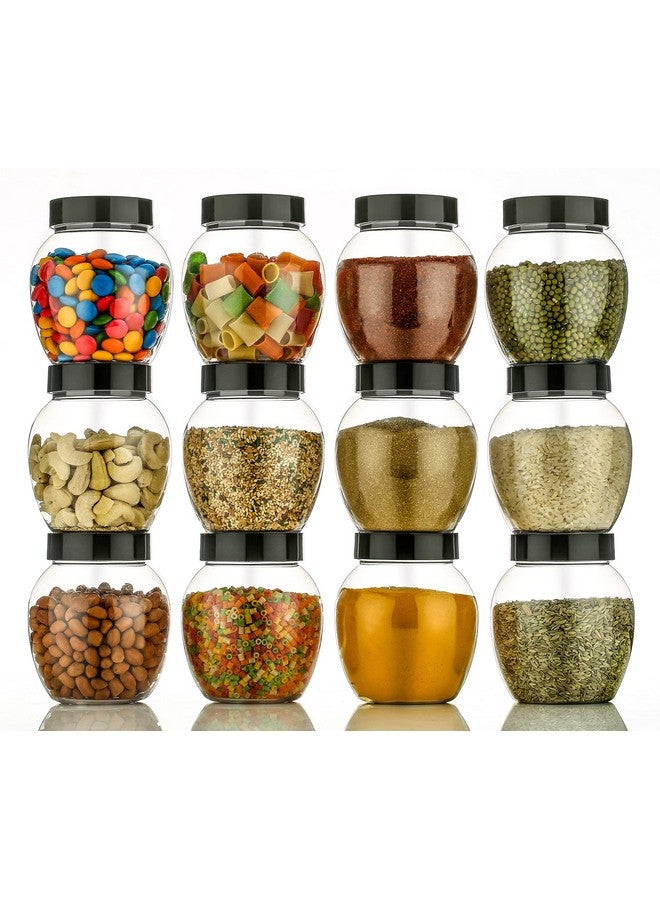 HAPPI Multipurpose Unbreakable Plastic Transparent Storage Containers For Kitchen Airtight Masala Box Dabba Spice, Cereal, Dry Fruits Spice Box 350 ML Handi Jar Matka Shape (Set of 8 Pcs) - Image 2