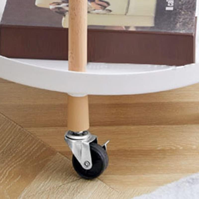Olpad Coffee Table Sofa Side Snack Table Small Mobile Trolley with Multi-Layer Storage Shelves for Kitchen Living Room Bedroom Nightstand and Balcony (2Layer Round) - Image 3