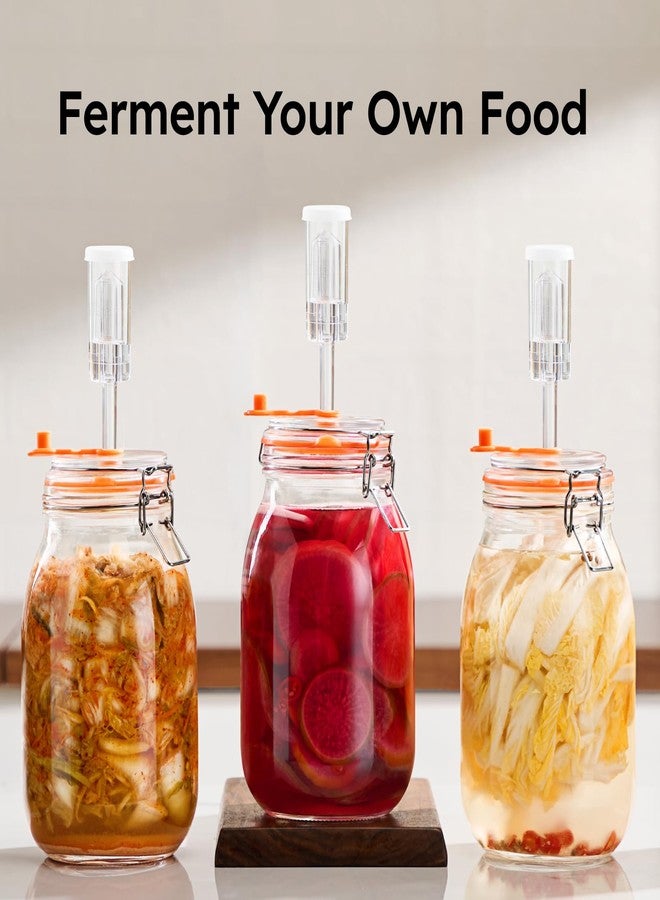 JILLMO 1.8 Liters Fermentation Jar, Glass Fermenting Kit with Weight for Making Sauerkraut, Hot Sauce, Mead, Cider and More, Pack of 2 - Image 5