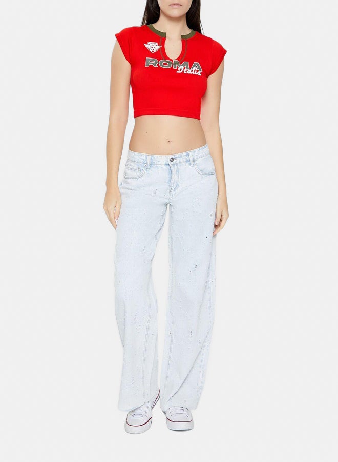 FOREVER 21 Roma Italia Crop Top  - Image 2