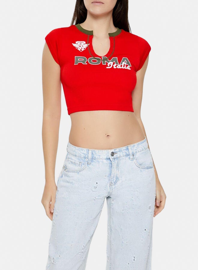FOREVER 21 Roma Italia Crop Top  - Image 1