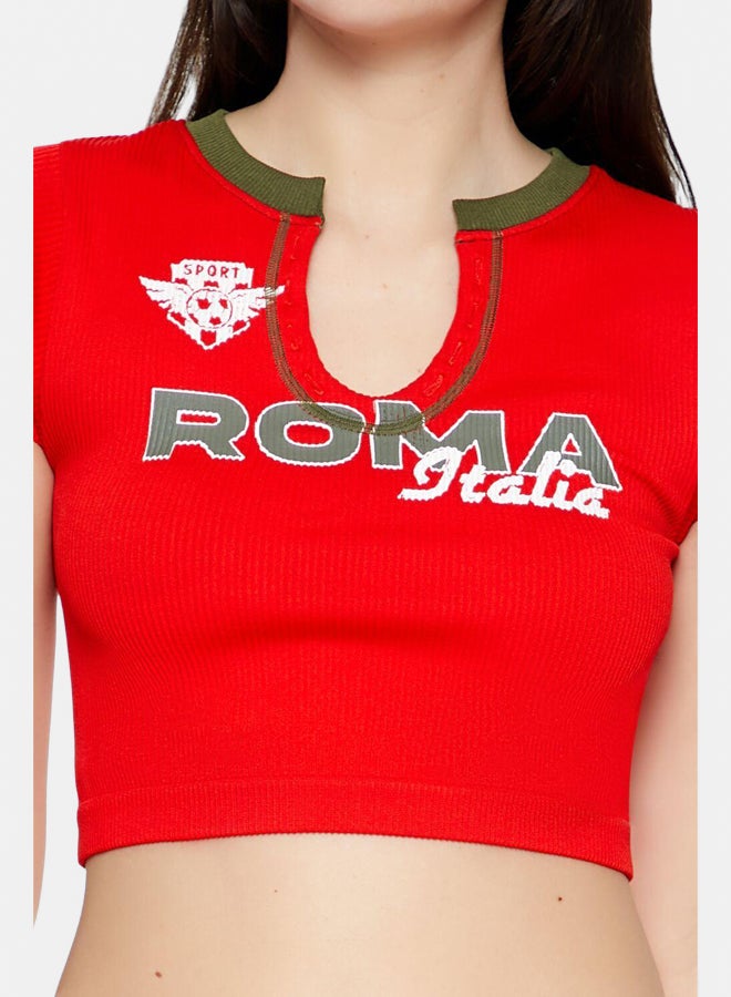 FOREVER 21 Roma Italia Crop Top  - Image 3