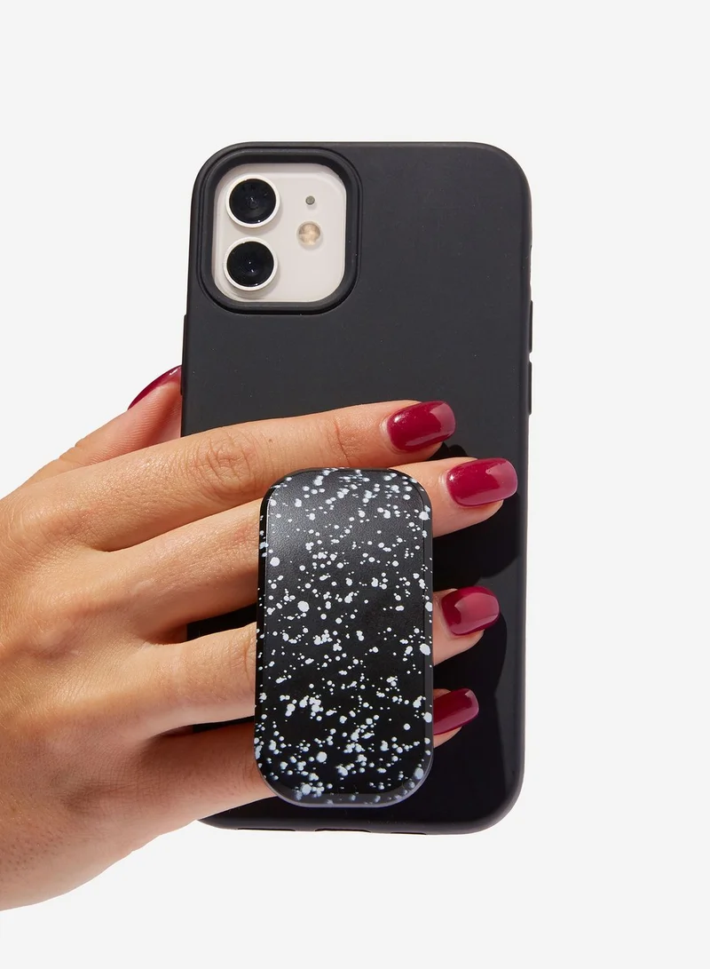 Typo Splatter Black Phone Holder