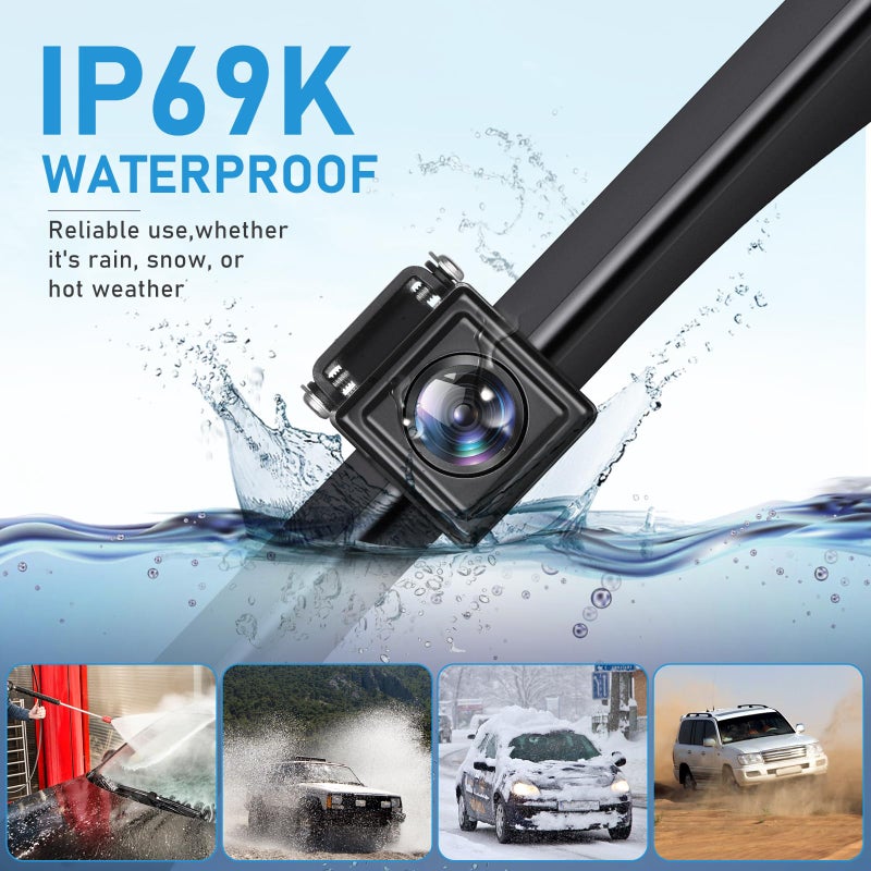GLK Backup Camera HD Rear View License Plate Backup Camera Reverse Camera for 12V Pickup Truck Car SUV,with Night Vision Wide Angle IP69K Waterproof, Full Metal Housing - Image 2