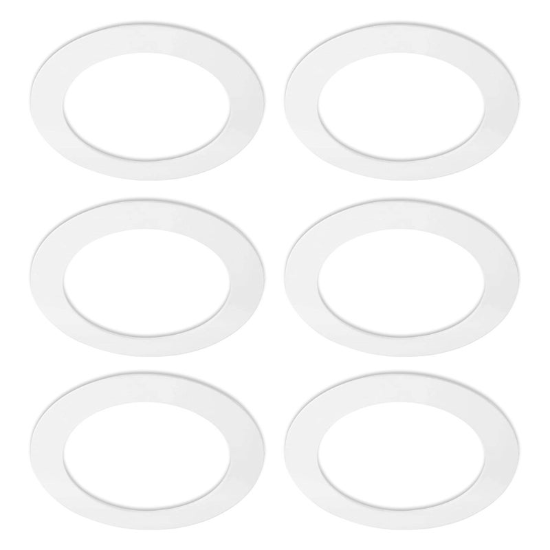 حلقة إضاءة LED 6 عبوة من OHLECTRIC للسقف والجدار 4 حلقة معدنية لتغطية الأضرار أو الفوضى باللون الأبيض