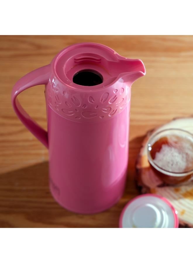 DELCASA 1600ml Vacuum Flask, Asbestos-Free Pink Glass Inner,  | Ideal for Tea, Coffee, Hot & Cold | Portable with Comfortable Handle & Pouring Spot | 14 Hrs Hot, 36 Hrs Cold - Image 2