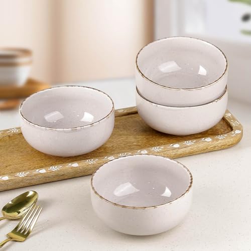The Earth Store Glossy Lavender Marble 580ml Each Ceramic Bowls Set of 4 for Serving Snacks, Pasta, Noodle, Maggi, Cereal Microwave Safe Bowl Set | Perfect for Gifting, Daily Use - Image 1