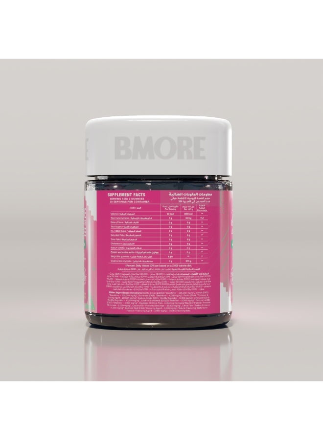 BMORE Creatine Monohydrate Watermelon Flavor 60 Gummies - Image 3