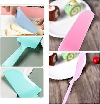 ROYALS خادم كعكة رويالز 2 قطعة بلاستيكي رفيع | تقديم الكعك | قاطع الكعك | أدوات الخبز | أدوات المخبوزات | - Image 2