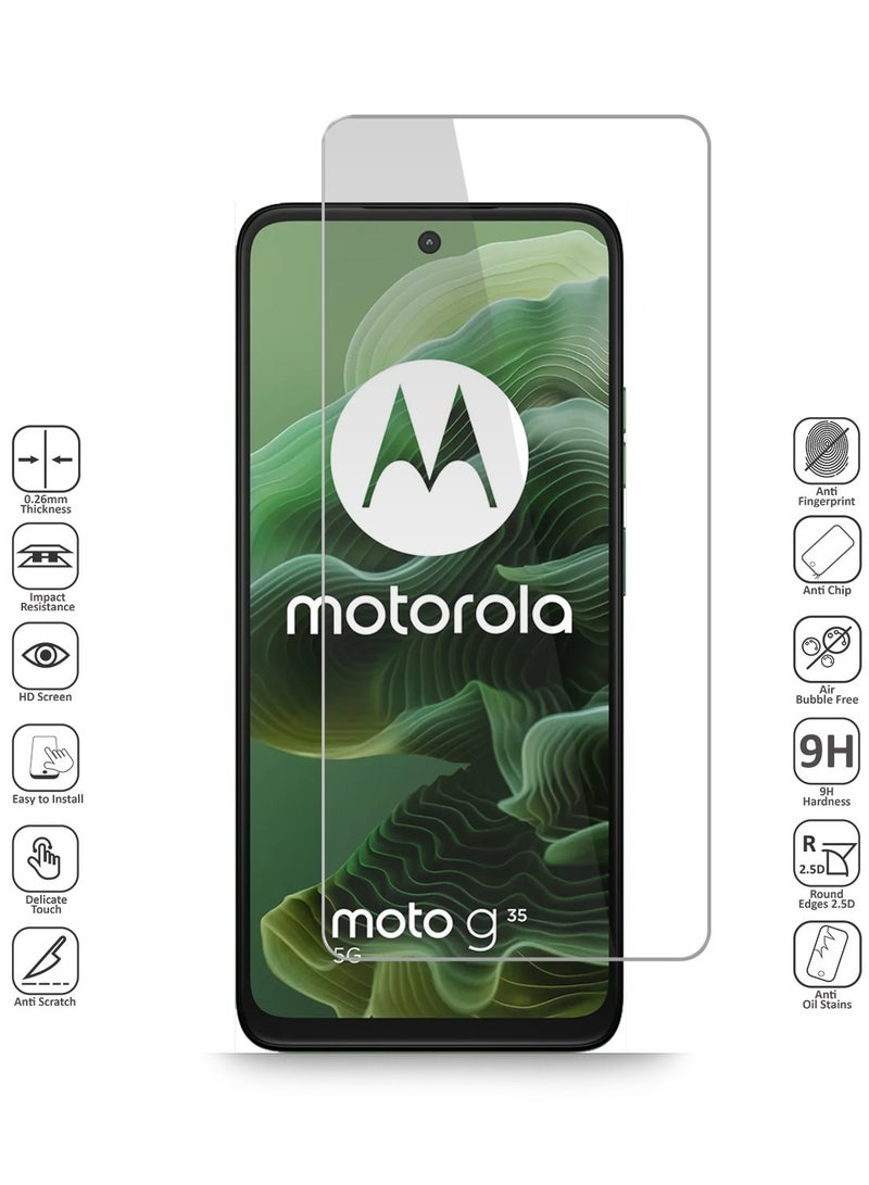 Techie HD Tempered Glass Screen Protector for Motorola Moto G35 - Anti Reflection Anti Bubbles 9H Hardness 0.33 mm Rounded Edges Easy Installation - Image 3