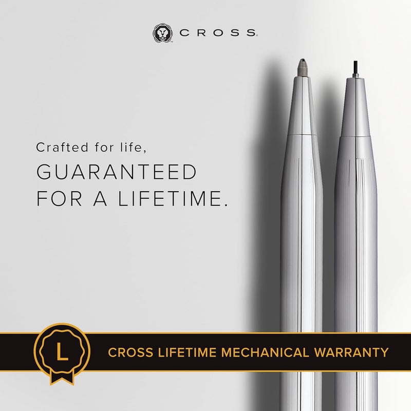 Cross Classic Century Refillable Pen & Pencil Gift Set Presented in a Luxury Gift Box - Medium Point, Black Ink, Lustrous Chrome - Image 3