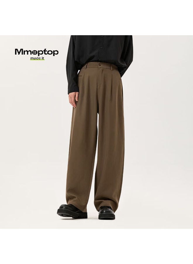 Mmoptop Trendy Loose Casual Pants For Men, Spring And Summer Business Draping Trousers, Straight Wide-leg Long Pants, 80139 Black, Size L - Image 5