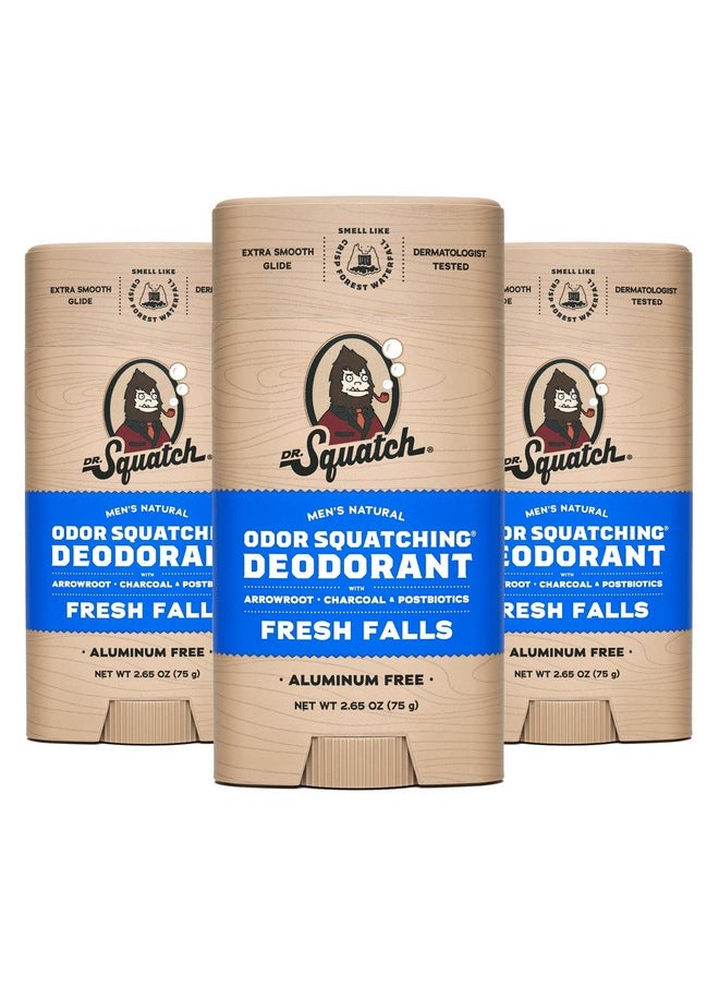 Dr. Squatch Dr. Squatch Natural Deodorant for Men 3 Pack Fresh Falls - Odor-Squatching Men's Deodorant Aluminum Free (2.65 oz, 3 Pack)  - Image 1
