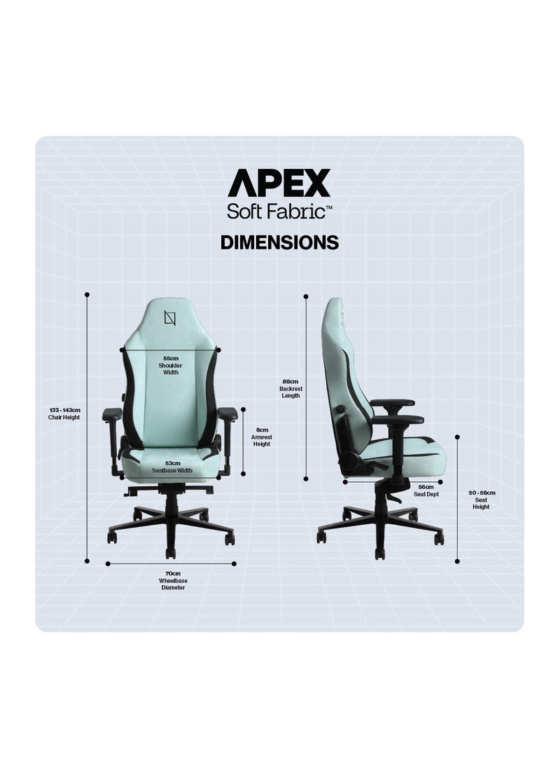 NAVODESK APEX Chair Premium Ergonomic Gaming Chair with Memory Foam Pillows Magnetic Headrest and Integrated Lumbar Support By NAVO MINT GREEN  - Image 4