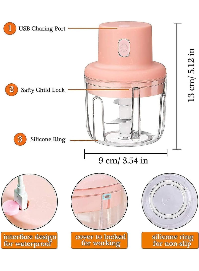 Electricals Mini Garlic Chopper Vegetable Fruits Onion Cutter Machine for Kitchen | Electric Blinder Grinder Machine for Home with USB Charging Cable - Image 4