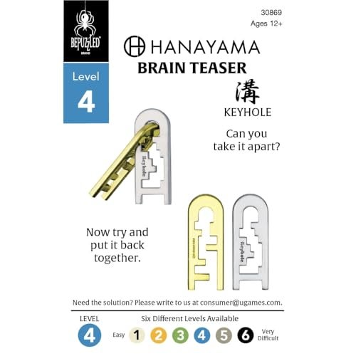 BePuzzled |Keyhole Hanayama Metal Brainteaser Puzzle Mensa Rated Level 4, for Ages 12 and Up - Image 2