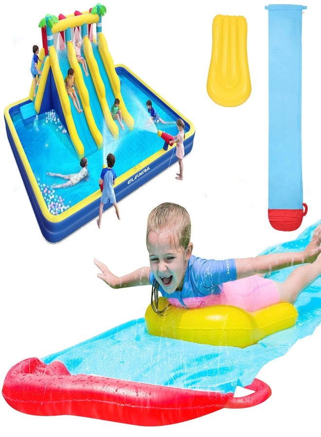ELEMARA Extra Large Inflatable Water Slide 19.1ft with Sprinklers & Bodyboard, Backyard Water Park for Kids, Summer Outdoor Water Fun - Image 1