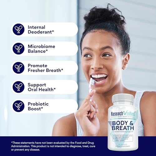 Research Verified Body & Breath Natural Deodorant & Freshener - Bad Breath & Body Odor Supplement - 60 Count (3 Months Supply) - Image 4