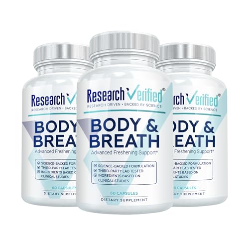 Research Verified Body & Breath Natural Deodorant & Freshener - Bad Breath & Body Odor Supplement - 60 Count (3 Months Supply) - Image 1