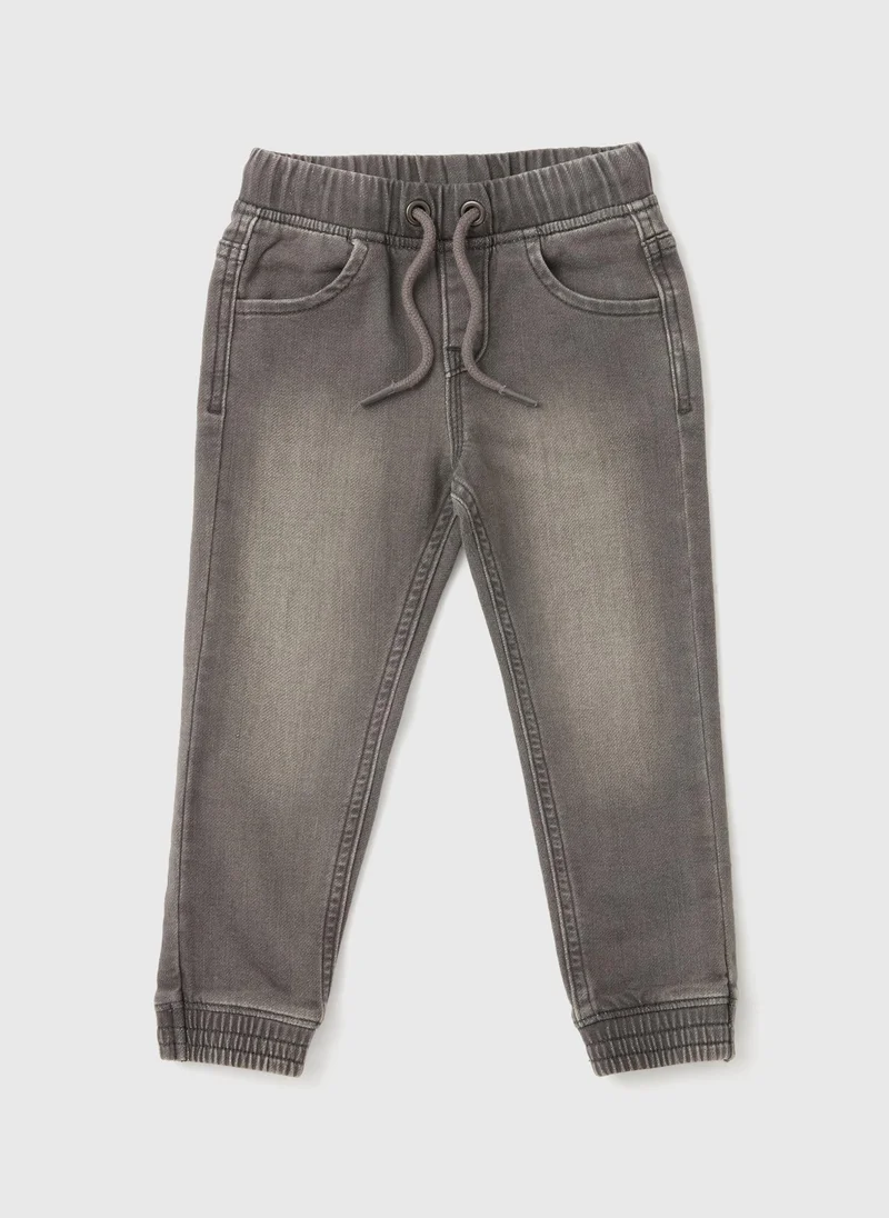 Matalan Boys Grey Knitted Cuffed Jeans Joggers