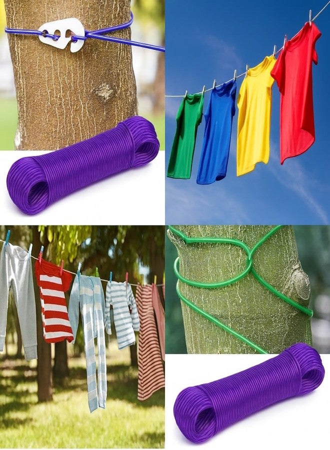 BLDM PVC Coated Steel Wire Rope for Drying Clothes/Clothesline, Length 20 Meter with 2 Plastic Hooks (Multi Colour, May Vary) (2) - Image 4